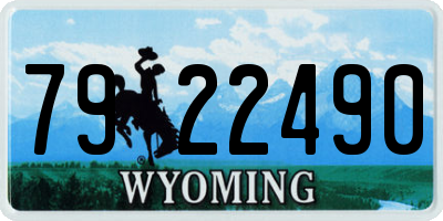 WY license plate 7922490