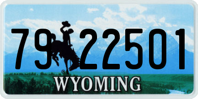 WY license plate 7922501