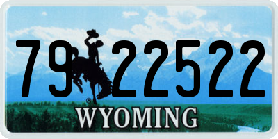 WY license plate 7922522
