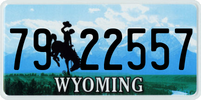 WY license plate 7922557