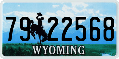 WY license plate 7922568