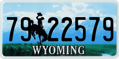 WY license plate 7922579