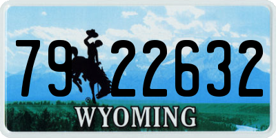 WY license plate 7922632
