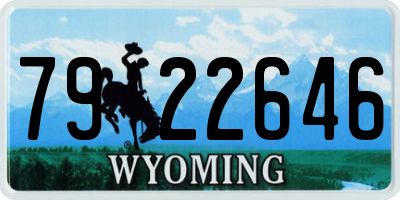 WY license plate 7922646