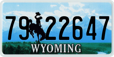 WY license plate 7922647