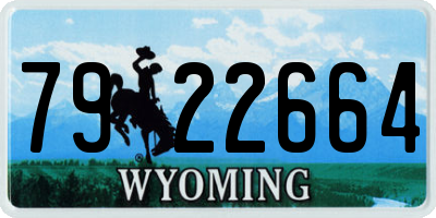 WY license plate 7922664