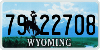 WY license plate 7922708