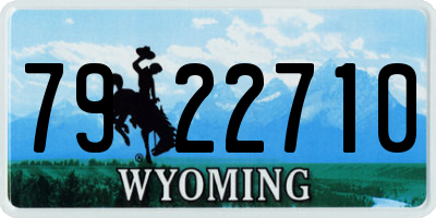 WY license plate 7922710