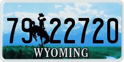 WY license plate 7922720
