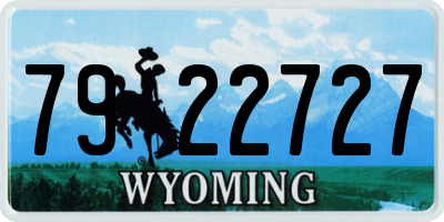 WY license plate 7922727
