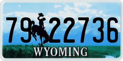 WY license plate 7922736