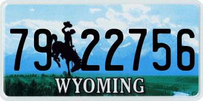 WY license plate 7922756