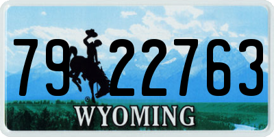 WY license plate 7922763