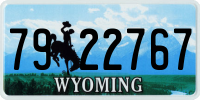 WY license plate 7922767