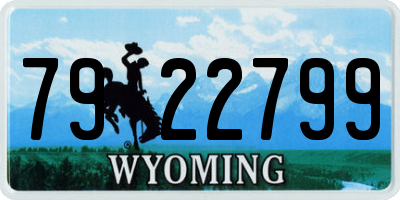 WY license plate 7922799