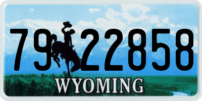 WY license plate 7922858
