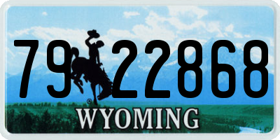 WY license plate 7922868