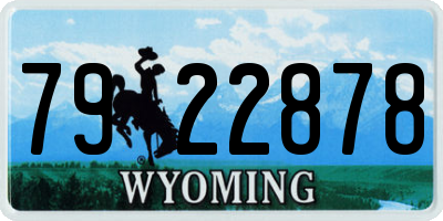 WY license plate 7922878