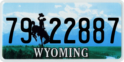 WY license plate 7922887