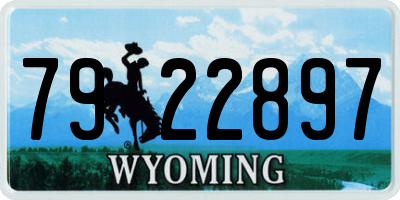 WY license plate 7922897