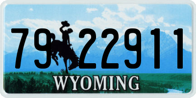 WY license plate 7922911