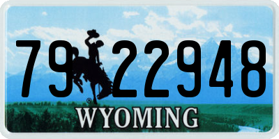 WY license plate 7922948