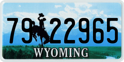 WY license plate 7922965