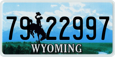 WY license plate 7922997