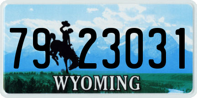 WY license plate 7923031