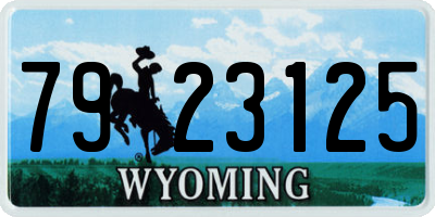 WY license plate 7923125