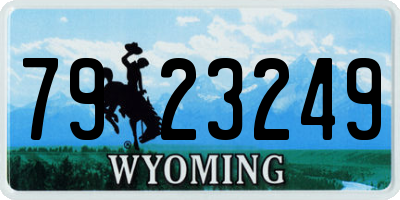 WY license plate 7923249