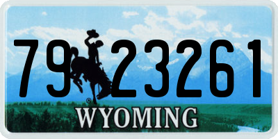 WY license plate 7923261