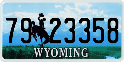 WY license plate 7923358