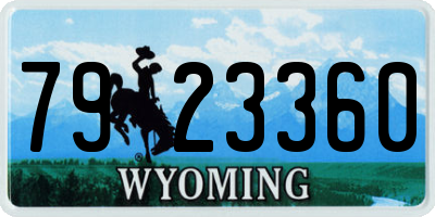 WY license plate 7923360