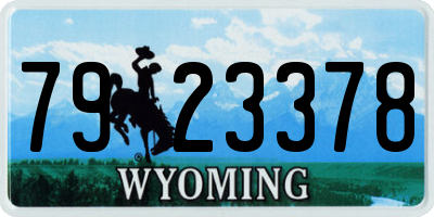 WY license plate 7923378