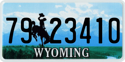WY license plate 7923410