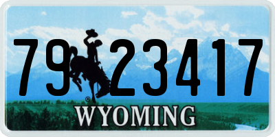 WY license plate 7923417