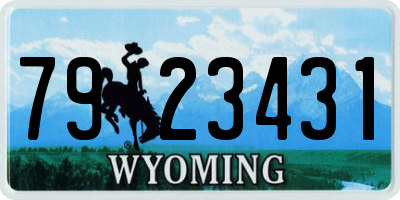 WY license plate 7923431