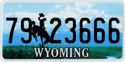 WY license plate 7923666