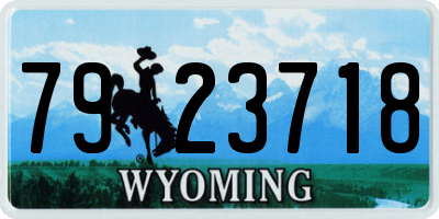 WY license plate 7923718