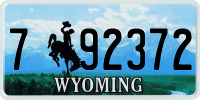 WY license plate 792372
