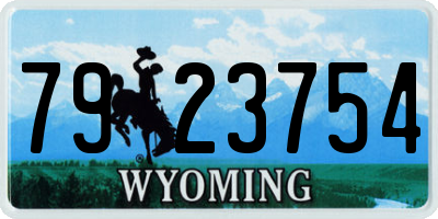 WY license plate 7923754