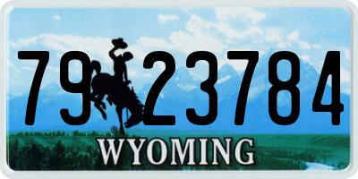 WY license plate 7923784
