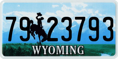 WY license plate 7923793