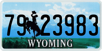 WY license plate 7923983