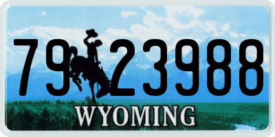 WY license plate 7923988