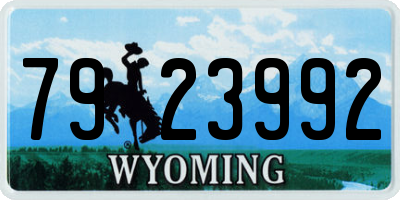 WY license plate 7923992