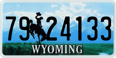 WY license plate 7924133