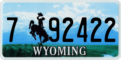 WY license plate 792422