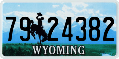 WY license plate 7924382